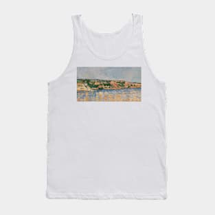 Village at the Water's Edge by Paul Cezanne Tank Top